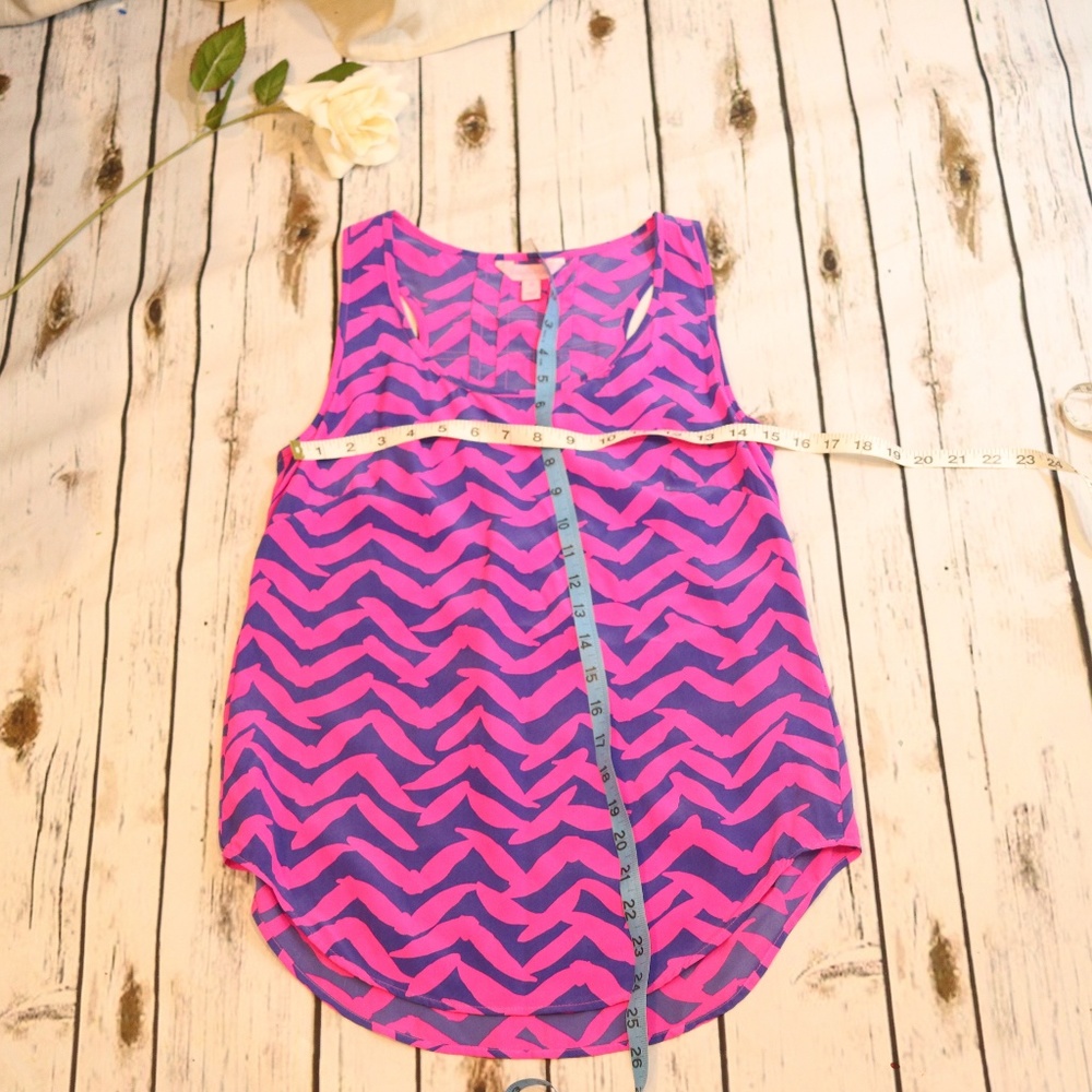 Lilly pultizer Alyssa Silk tank Racer Back XS - Picture 6 of 8